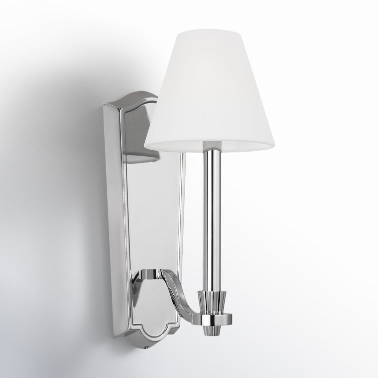 Single Light Steel Dimmable Armed Sconce