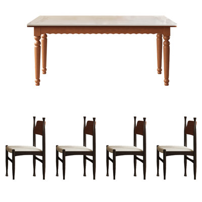 Retro rectangular utility dining table set