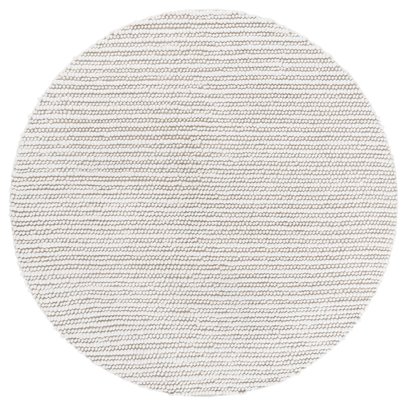 Natura 287 Flatweave Wool/Cotton No Pattern Rug in Ivory, Round 6'