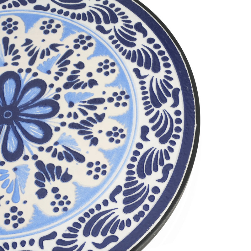 Table d'appoint de patio, Black/Blue