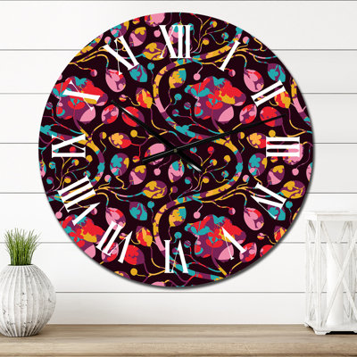 Horloge murale rouge et orange