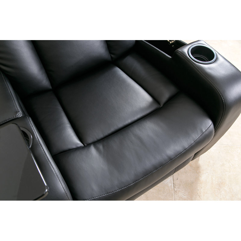 Cranshaw Faux Leather Recliner, Midnight Black