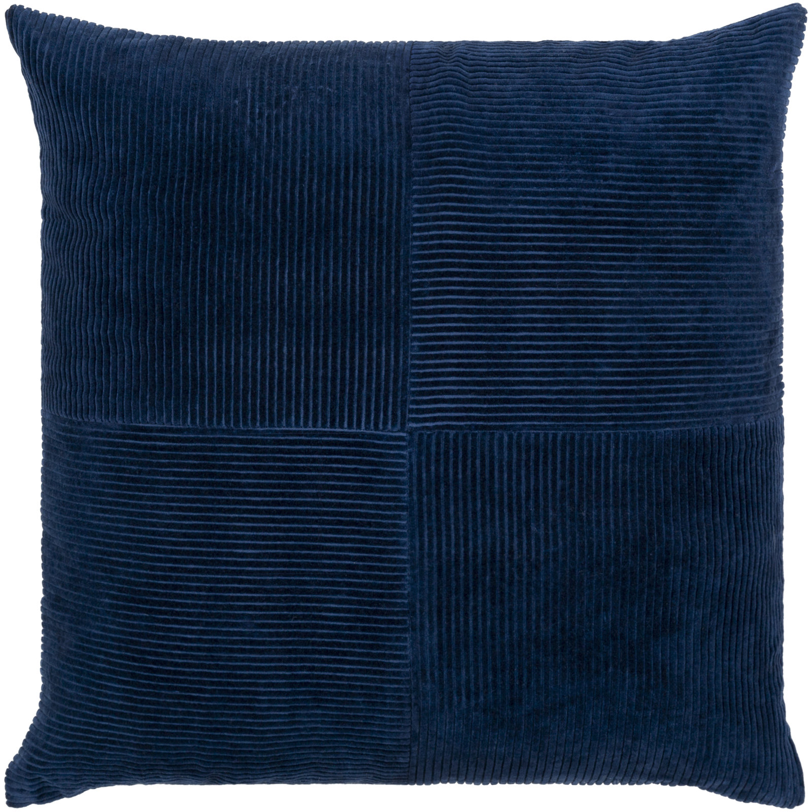 Selma Cotton Throw Pillow, 22" x 22", Navy