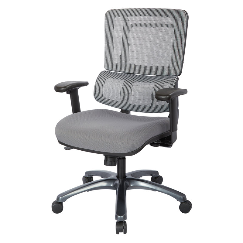 Ergonomic Executive Swivel Chair with Grey Mesh and Titanium Base