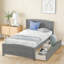 Lit plateforme simple avec deux tiroirs-618382726