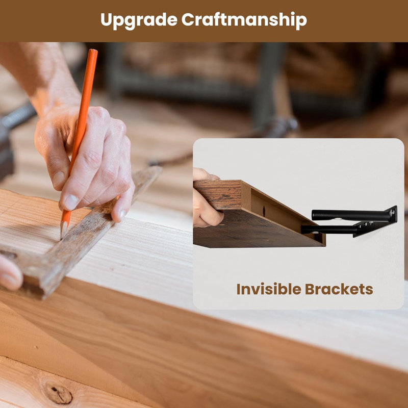 MDF Floating Shelf, Rustic Brown