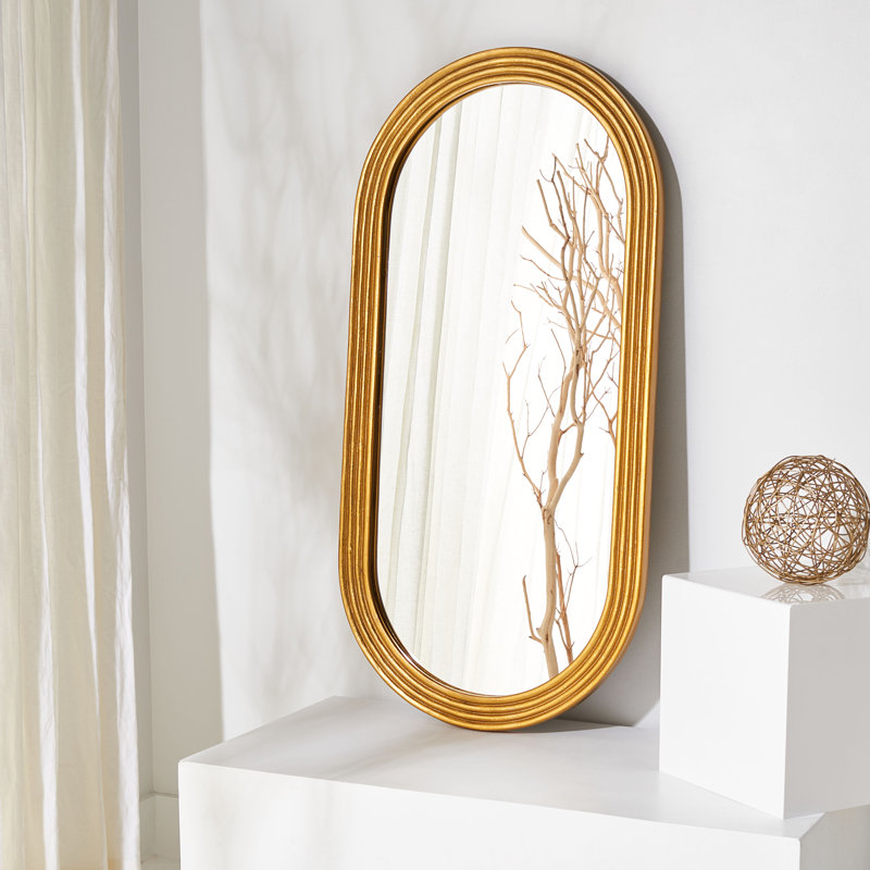 Metal Flat Wall Mirror, Gold