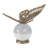 Decorative Home Decor Butterfly Statue With Orb Base - Figurine Style Sculpture Decorative Objects For Living Room - 8", Gold