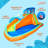 Banzai Surf Rider Kids Inflatable Outdoor Aqua Lagoon Water Slide Splash Park
