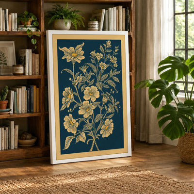 Golden Study Botanical - Wrapped Canvas