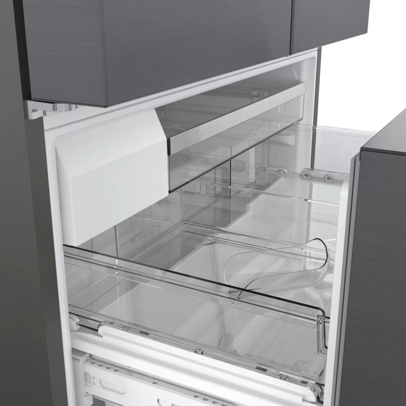 800 Series 36" Counter Depth 20.8 cu. ft. Smart ENERGY STAR French Door Refrigerator with Flex Bar, Black/Stainless Steel