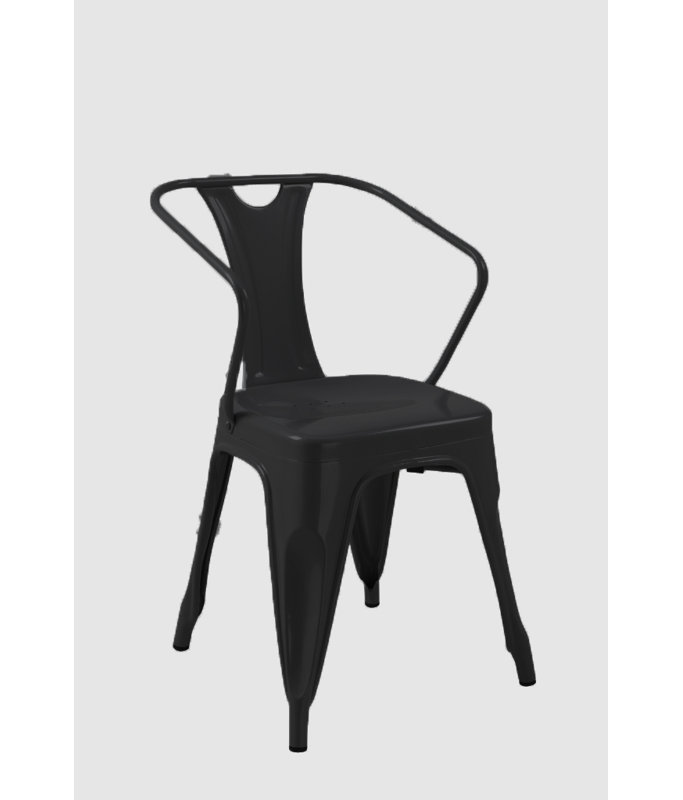 Alisa 17.5'' H Metal Armchair, Black