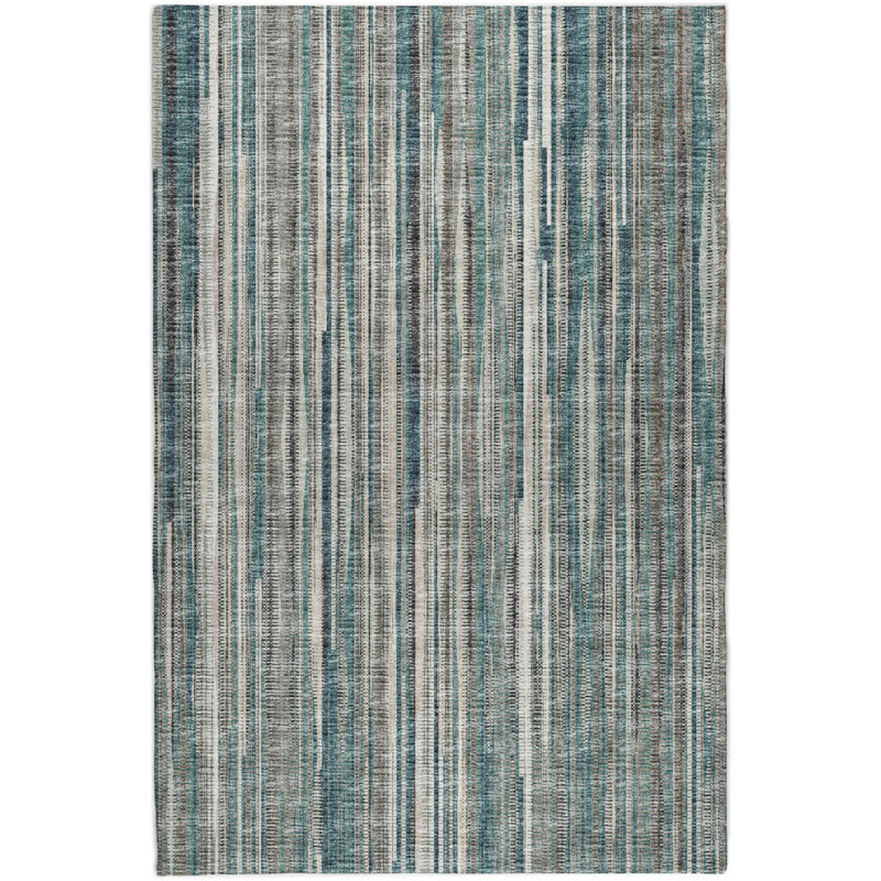 Premium Machine Washable Dream Shag ADS31 Textured Stripes Rug, 8' x 10', Peacock