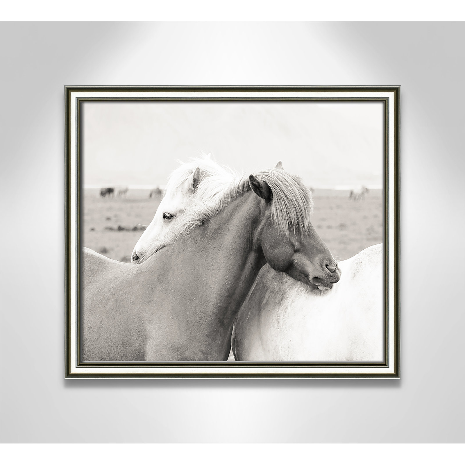 Melanie "Icelandic Meadow Horses" Print, 14.25" H x 16.25" W x 0.88" D, Silver Framed