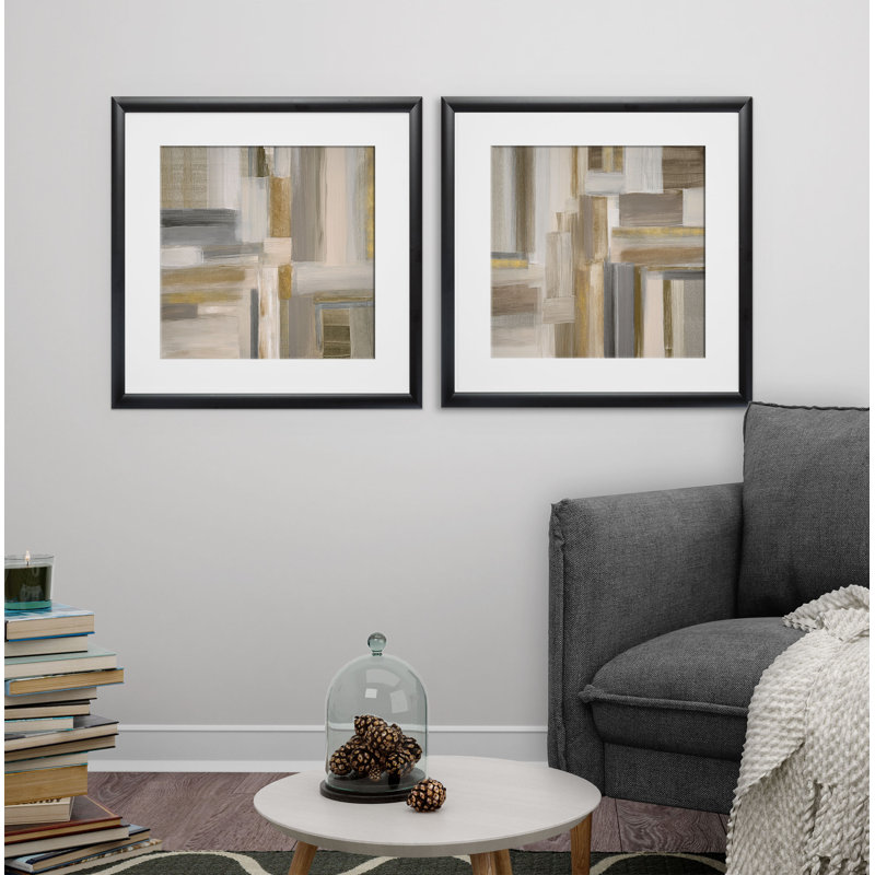 " Fields " 2 - Pieces, Black Framed