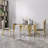 Mollyanne  Glass Top Oval Dining Table With Gold Stainless Steel Base For 8 Seats-982054477