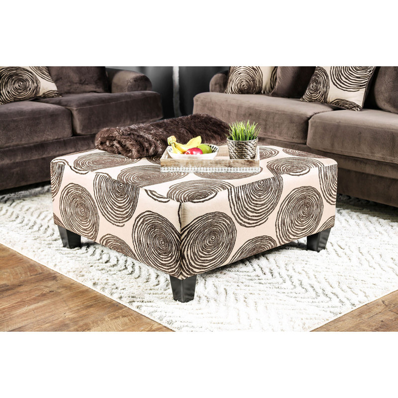 Repose-pieds rembourré de style contemporain, Brun