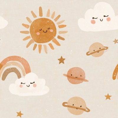 Mignon papier peint céleste souriant soleil