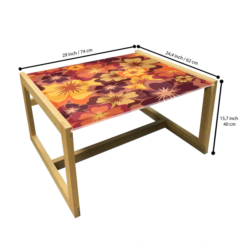 Jabrel Trestle Coffee Table, 40cm H x 74cm W x 62cm D