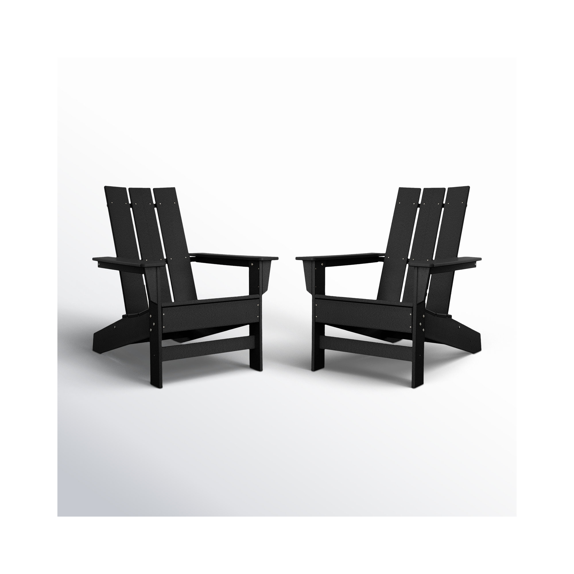 Ratcliff Plastic Adirondack Chairs (Set of 2), Black