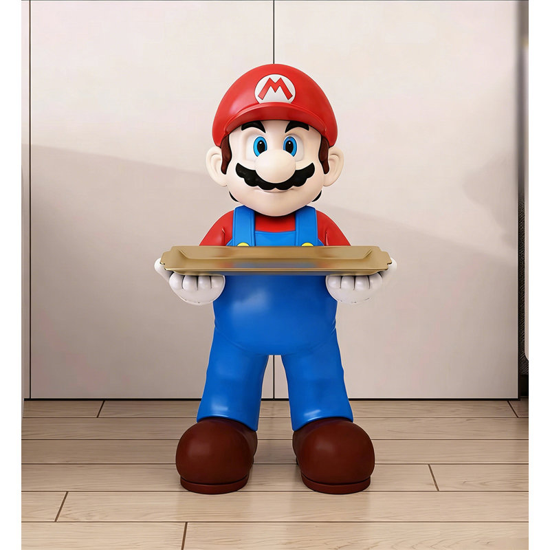 Life-Size Mario Statue with Storage Tray, Fun Entryway Decor