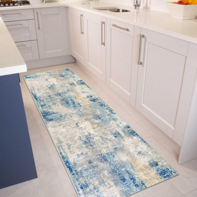 Kayo Modern Abstract Washable Area Rugs for Bedroom Soft Large Accent Carpet for Living Room Home Decor, Runner 2' x 6'