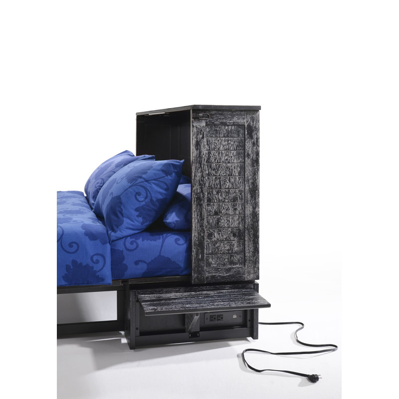 Lit escamotable avec matelas et rangement Maron