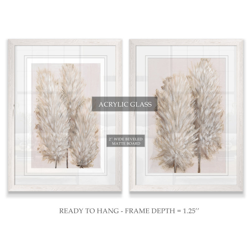 «Pampas Grass III» par Vincent Van Gogh - ensemble de reproductions d'art encadrées, H 24 po x l 18 po x P 1,25 po, Blanc