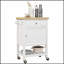 Chariot de cuisine utilitaire, îlot roulant avec plateau en bois d'hévéa, conception étroite, tiroir de rangement et armoire pour cuisines modernes-2095262063