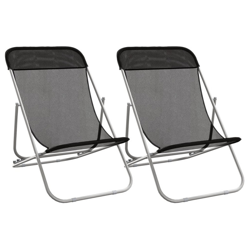Folding Beach Chair, Black