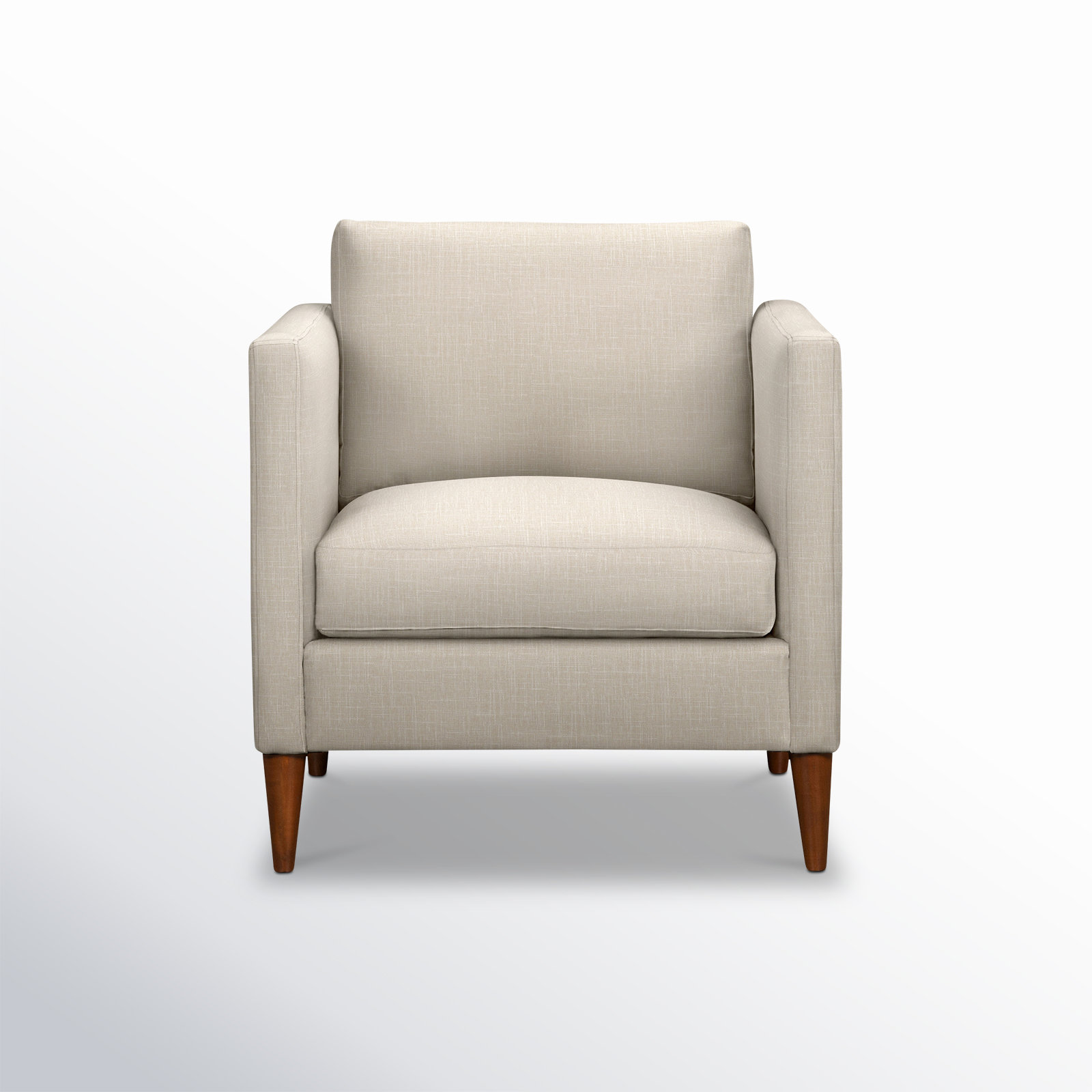 Clifford Upholstered Custom Armchair, Lena Sand Performance Linen Blend