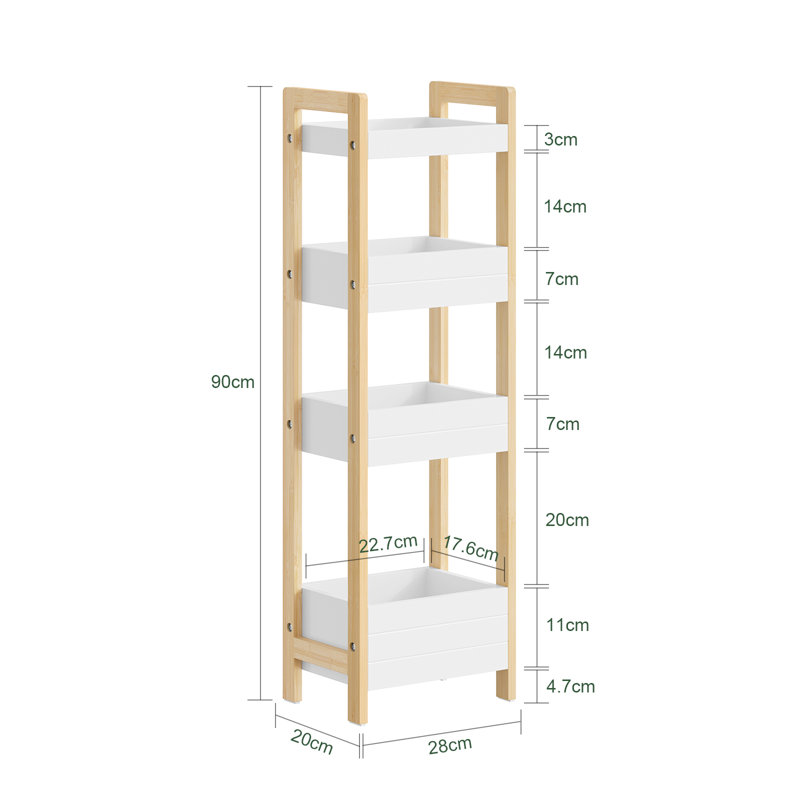Tall Bathroom Organiser with 4 Shelves