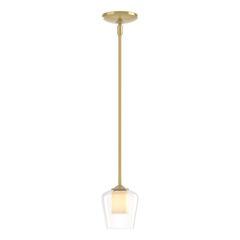 Simple Mini Pendant - Opal/Clear Glass, Modern Brass