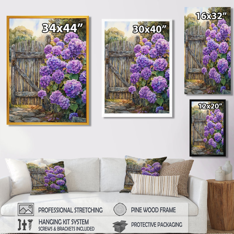 Alayna - Floral Wall Art, H 32 po x l 16 po, Reproduction encadrée d'une seule photo, Doré