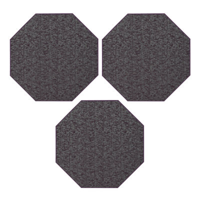 Ensemble de tapis intérieur / extérieur en nylon touffeté à la machine géométrique mauve