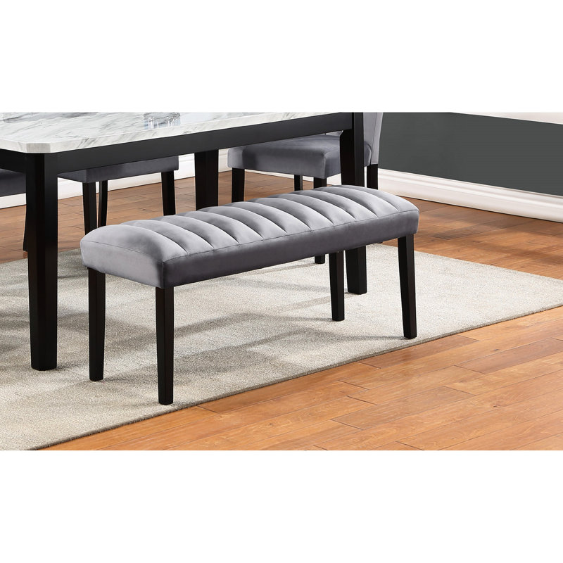 1pc gris noir banc salle à manger tissu de velours tissu d'ameublement de salle à manger meubles en bois
