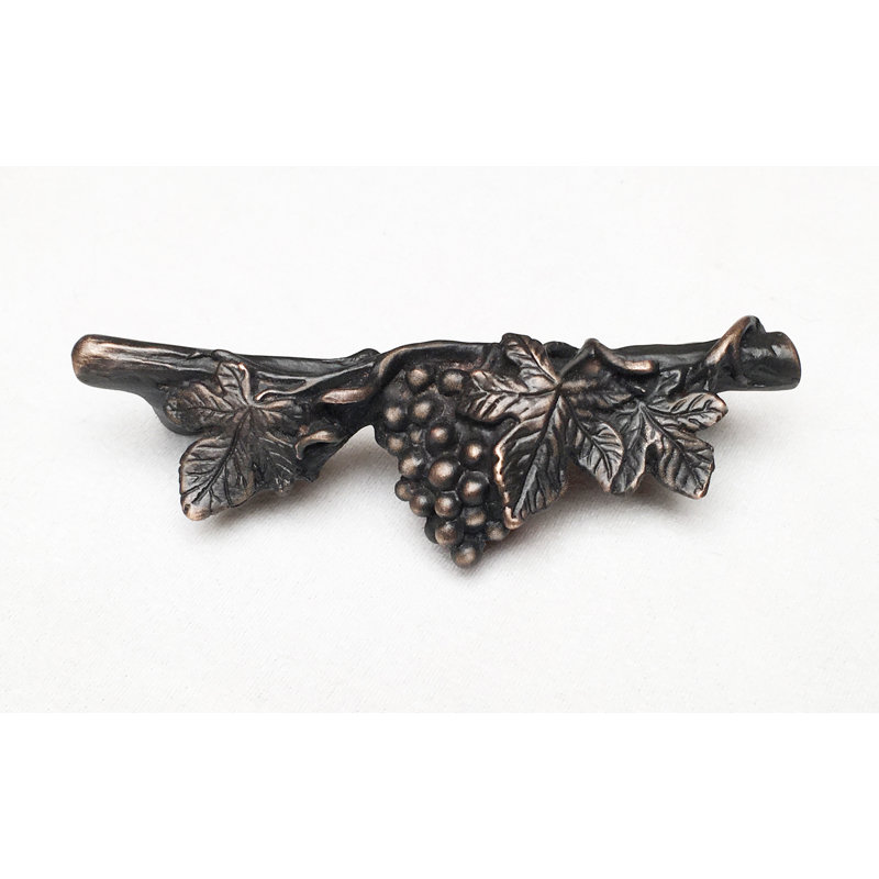 Poignée fantaisie 3 po GrapeVine, Bronze huilé