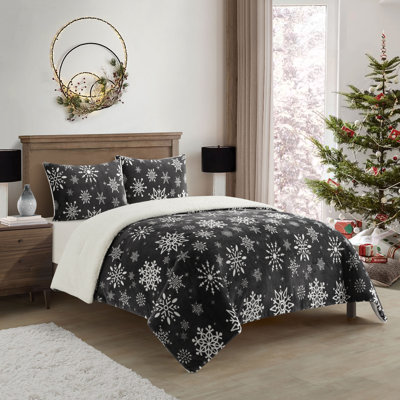 Flakes 3 Piece Sherpa Comforter Set