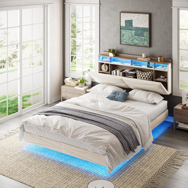 Queen Size Floating Bed Frame, Full