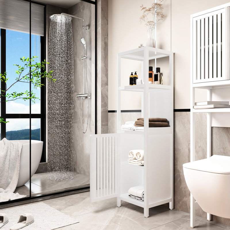 Armoire de rangement en bambou en lin, parfaite pour les petits espaces et une utilisation multifonctionnelle dans les salles de bain, les chambres et les salons.