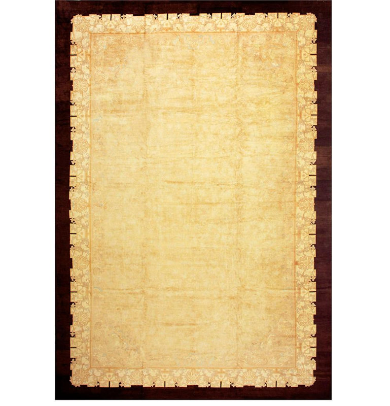 Tapis chinois antique en laine noué à la main des années 1920