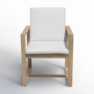 Harbor Wood Premium All-Weather Wicker Outdoor Dining Armchair with Cushion