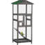 Volière à oiseaux intérieure et extérieure en bois avec 2 portes et plateau coulissant pratique