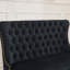 Banc de salle à manger en velours de style moderne du milieu du siècle, avec dossier à oreilles et détails capitonnés-1929026313
