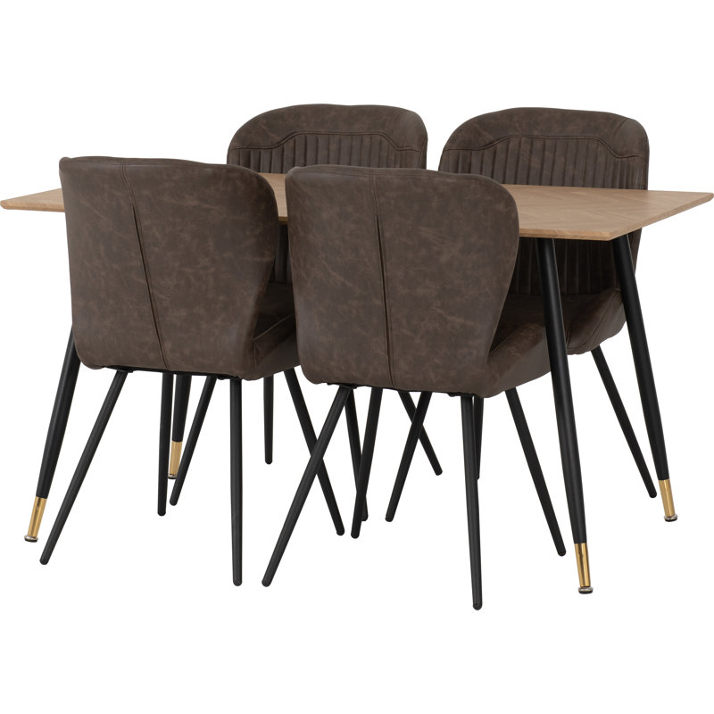 Aalisa 4 - Person Dining Set, Brown