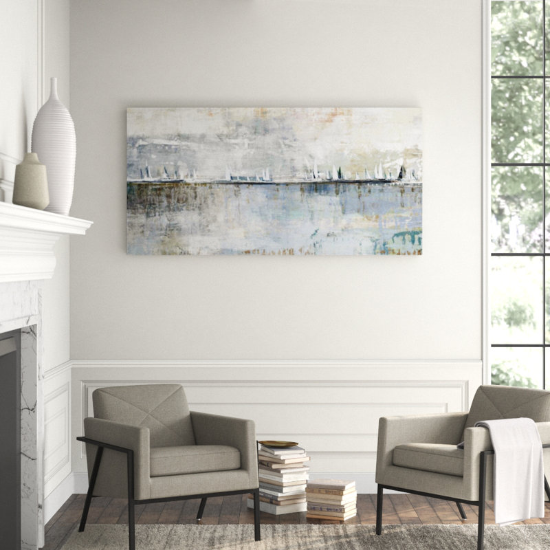 View From The Shore Print by Sofia Fox, Knife Gel, 24" H x 48" W x 1.5" D