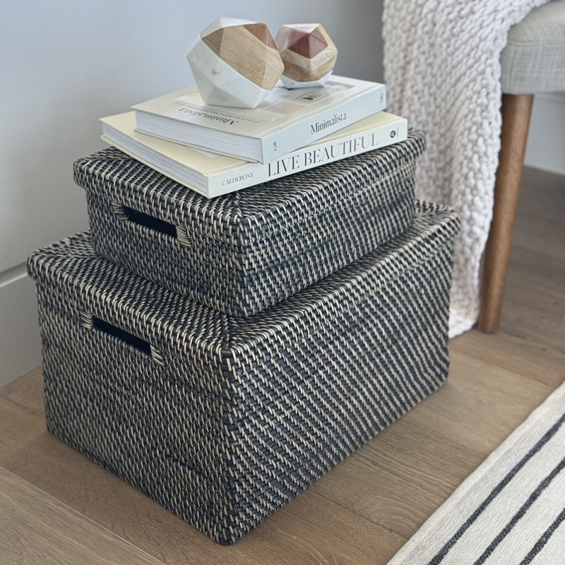 AllModern Wicker Bin, Black