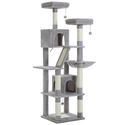 Large 72 Inch Cat Tree And Tower For Indoor Cats - With Sisal-Covered Scratching Posts, Padded Perches, Condos, And Basket