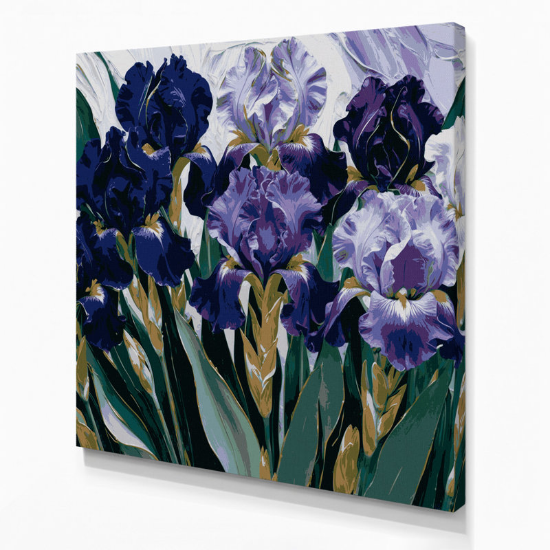 Art mural sur toile Botanical Iris, H 16 po x l 16 po