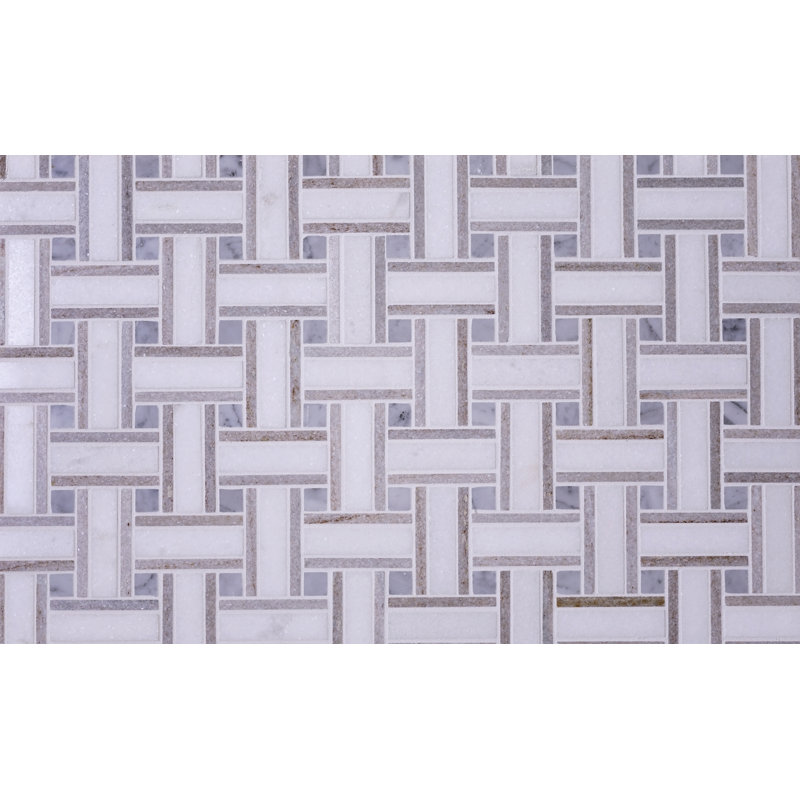 11" x 11" Marble Look Subway Wall & Floor Tile